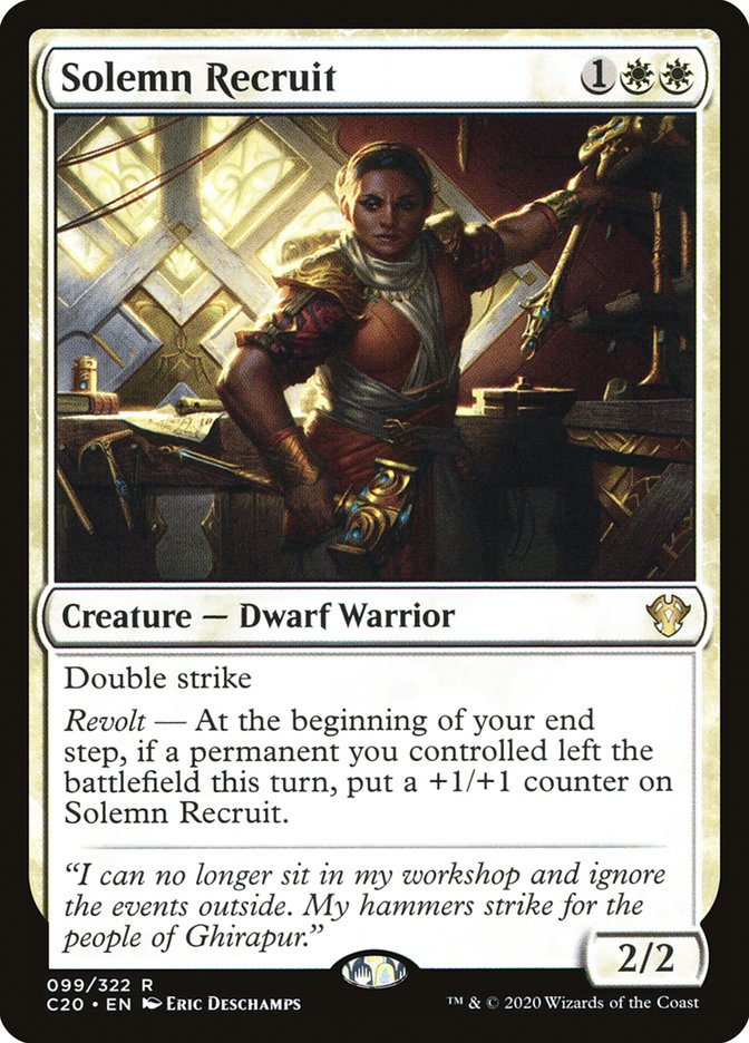 Solemn Recruit [Commander 2020] | Tables and Towers