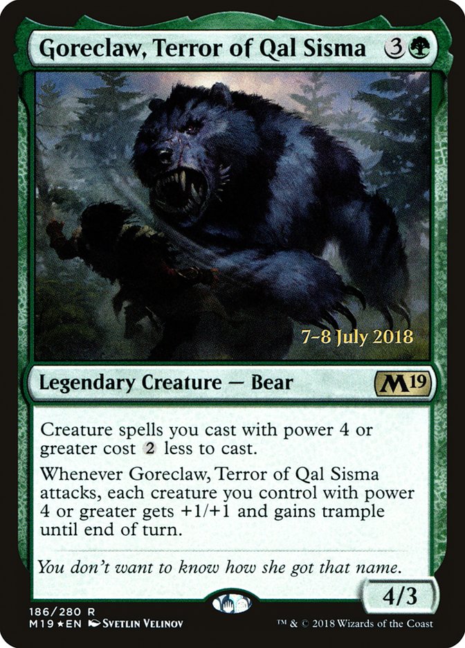 Goreclaw, Terror of Qal Sisma [Core Set 2019 Prerelease Promos] | Tables and Towers