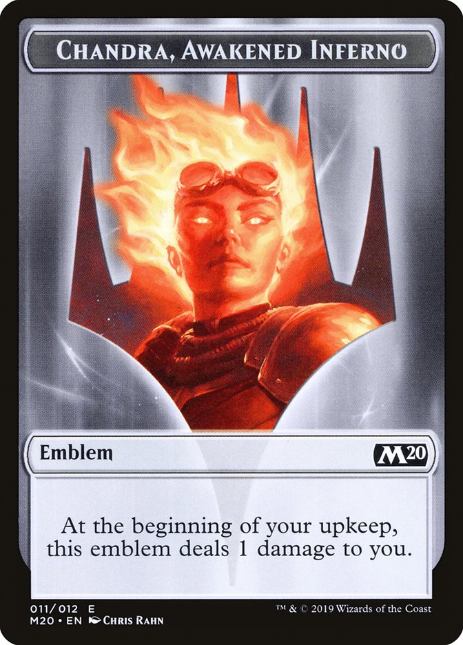 Chandra, Awakened Inferno Emblem [Core Set 2020 Tokens] | Tables and Towers