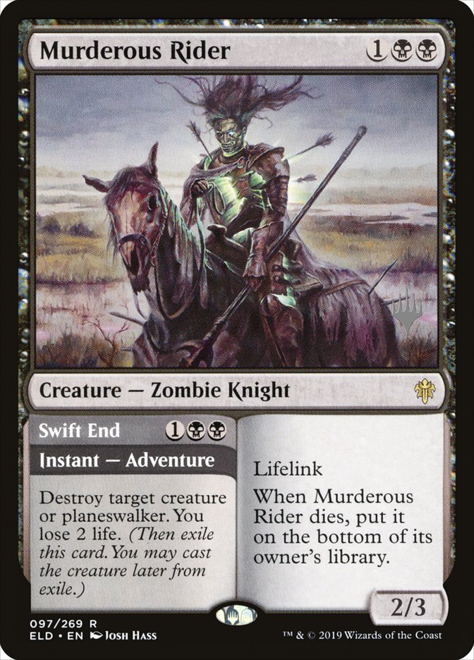 Murderous Rider // Swift End (Promo Pack) [Throne of Eldraine Promos] | Tables and Towers