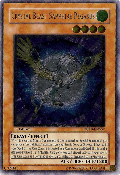 Crystal Beast Sapphire Pegasus [FOTB-EN007] Ultimate Rare | Tables and Towers