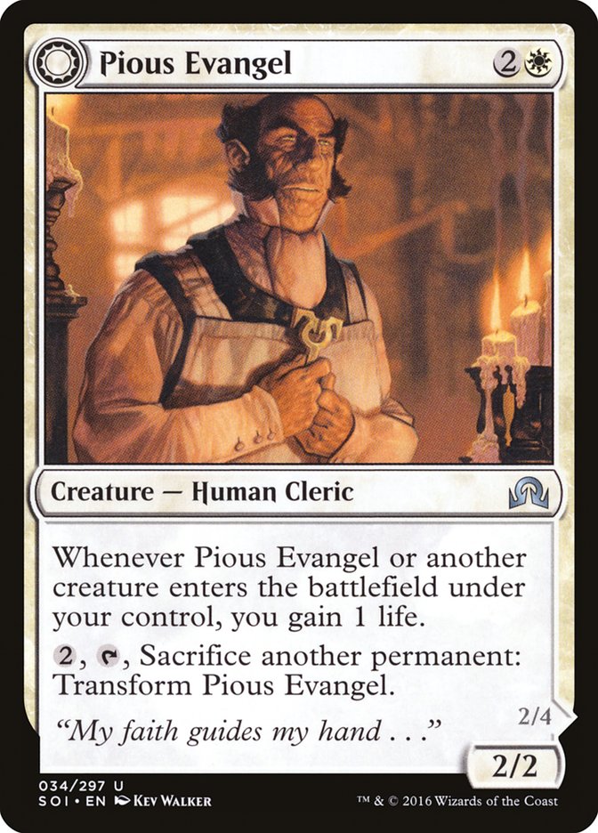 Pious Evangel // Wayward Disciple [Shadows over Innistrad] | Tables and Towers