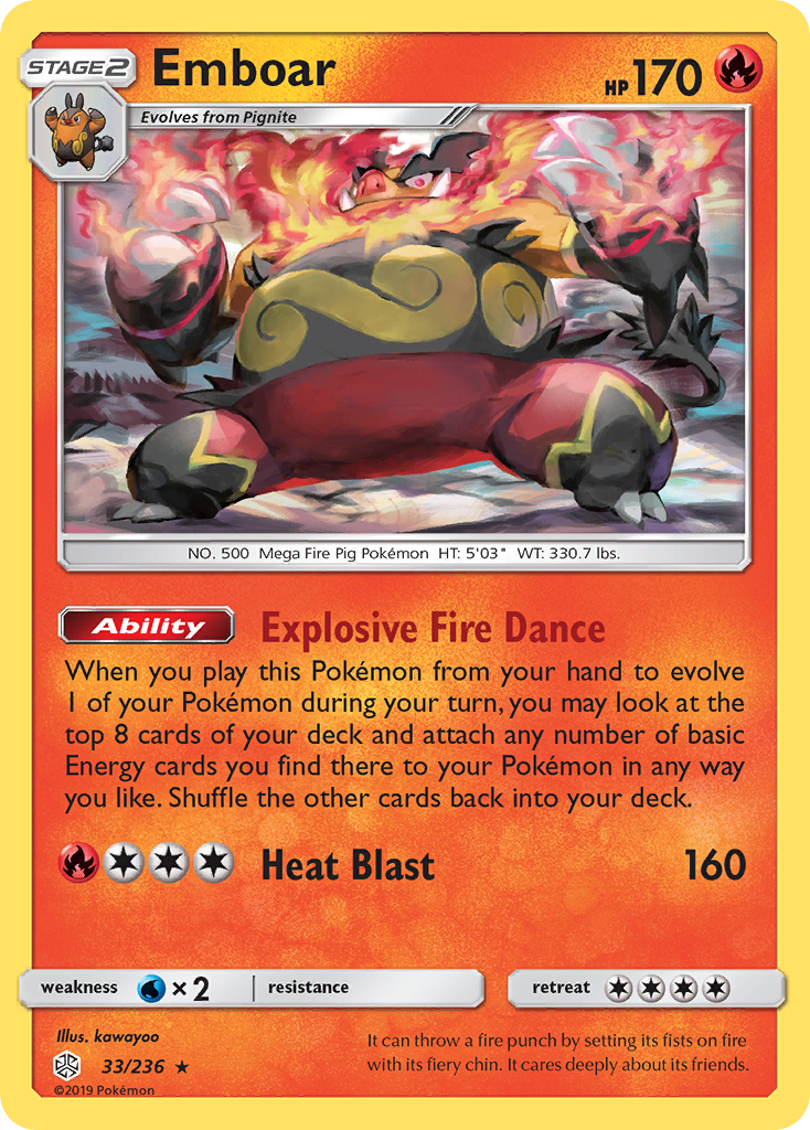 Emboar (33/236) [Sun & Moon: Cosmic Eclipse] | Tables and Towers