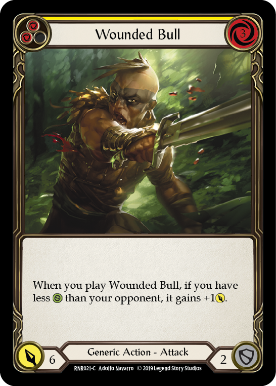 Wounded Bull (Yellow) [RNR021-C] (Rhinar Hero Deck)  1st Edition Normal | Tables and Towers