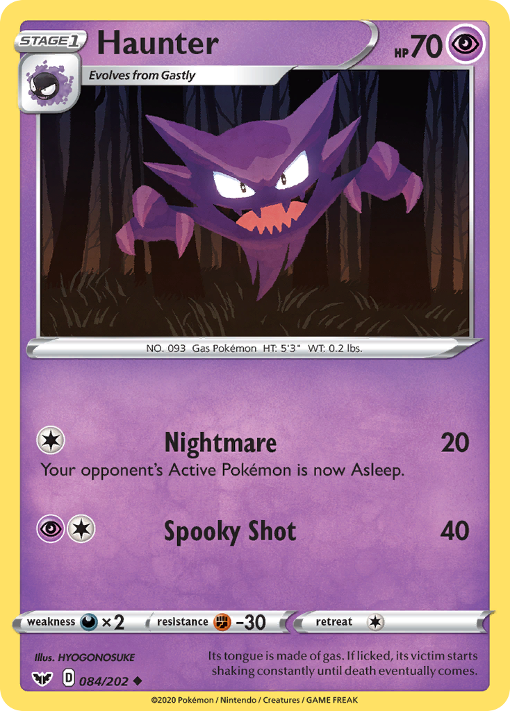 Haunter (084/202) [Sword & Shield: Base Set] | Tables and Towers