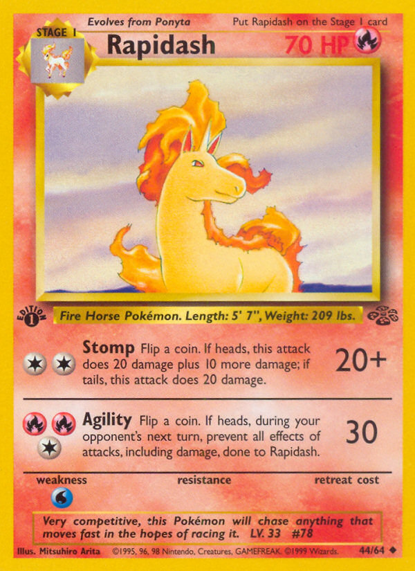 Rapidash (44/64) [Jungle 1st Edition] | Tables and Towers