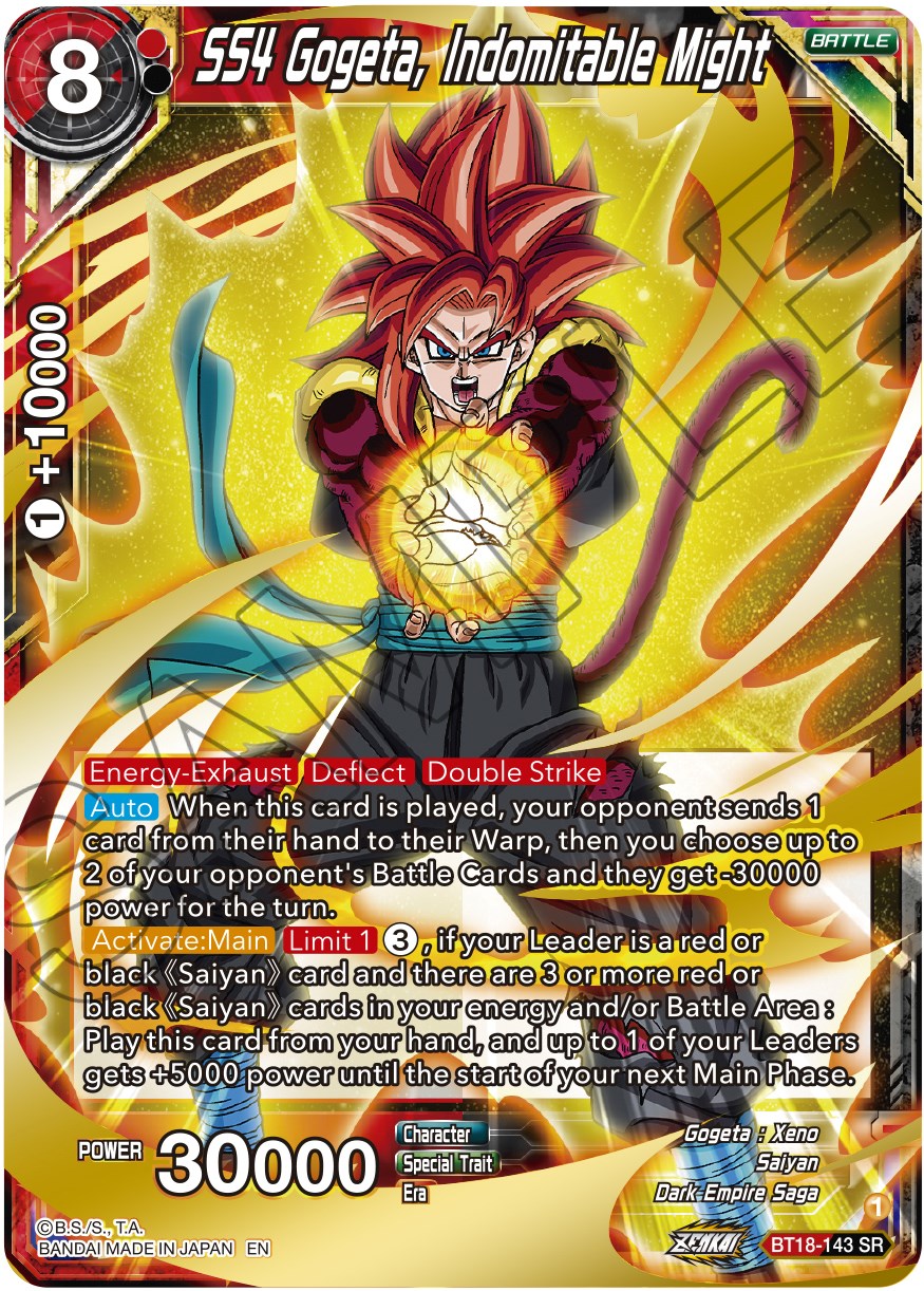 SS4 Gogeta, Indomitable Might (BT18-143) [Dawn of the Z-Legends] | Tables and Towers