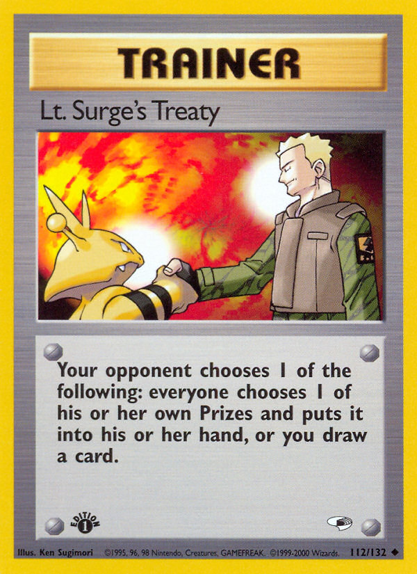 Lt. Surge's Treaty (112/132) [Gym Heroes 1st Edition] | Tables and Towers