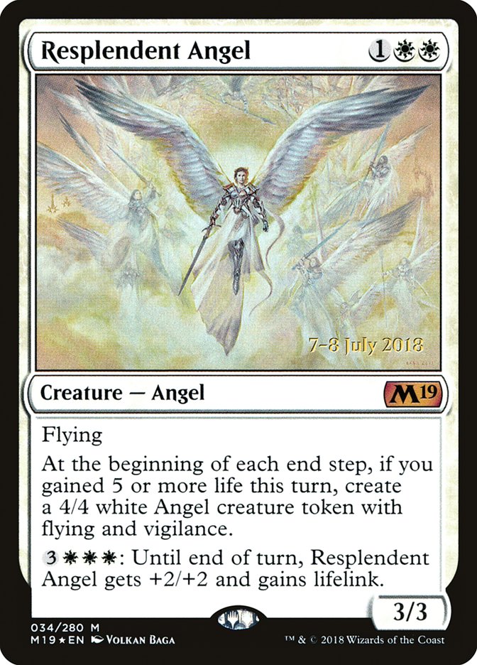 Resplendent Angel [Core Set 2019 Prerelease Promos] | Tables and Towers