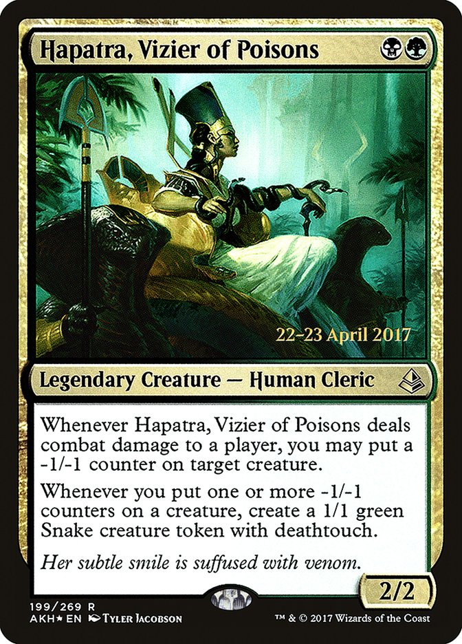 Hapatra, Vizier of Poisons [Amonkhet Prerelease Promos] | Tables and Towers