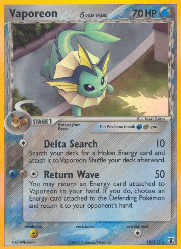 Vaporeon (18/113) (Delta Species) [EX: Delta Species] | Tables and Towers