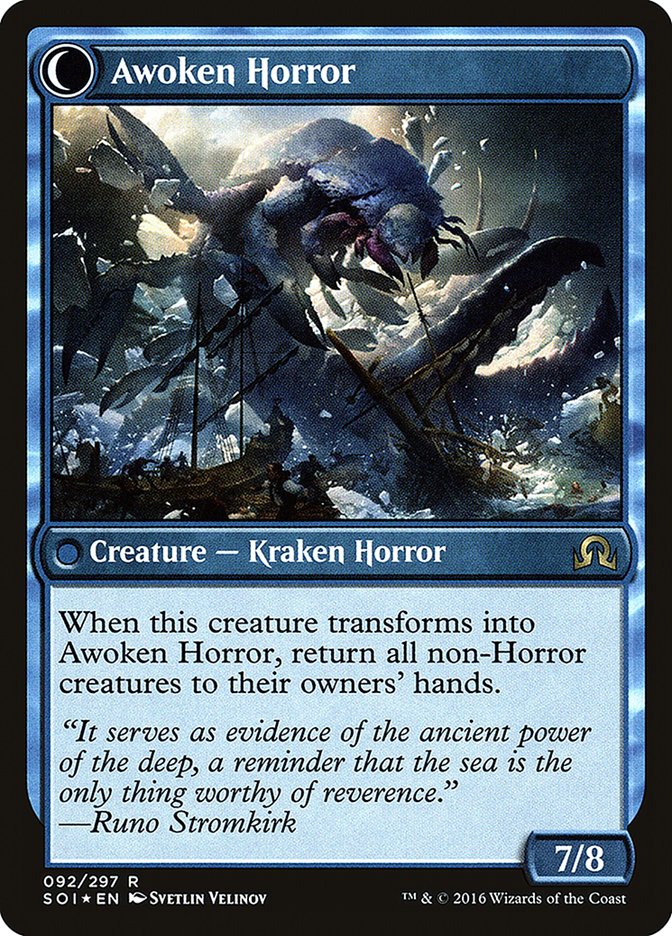 Thing in the Ice // Awoken Horror [Shadows over Innistrad Prerelease Promos] | Tables and Towers