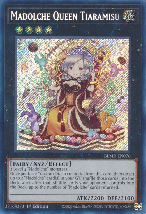 Madolche Queen Tiaramisu [BLMR-EN076] Secret Rare | Tables and Towers