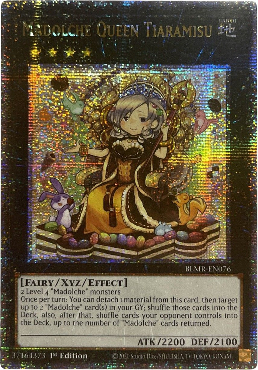 Madolche Queen Tiaramisu [BLMR-EN076] Quarter Century Secret Rare | Tables and Towers