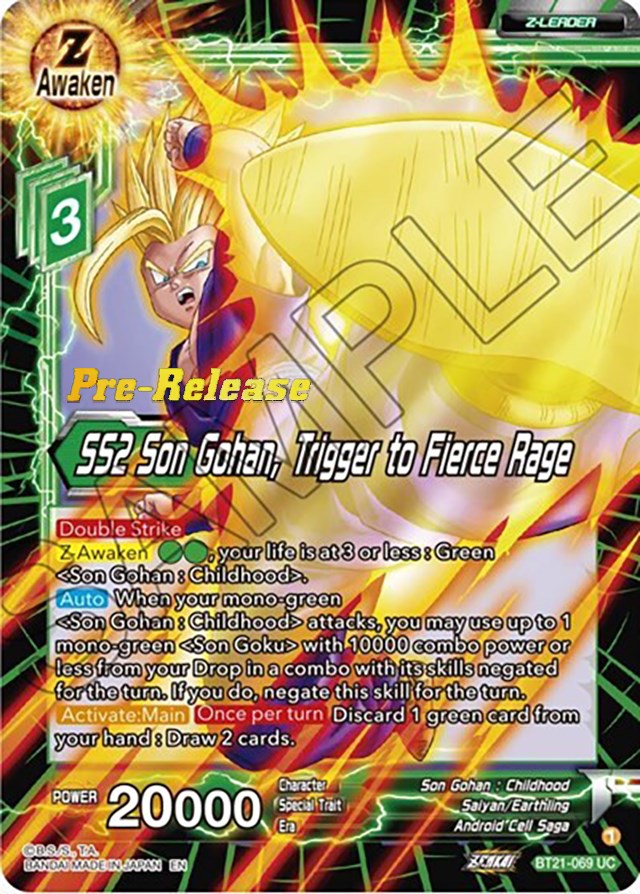 SS2 Son Gohan, Trigger to Fierce Rage (BT21-069) [Wild Resurgence Pre-Release Cards] | Tables and Towers