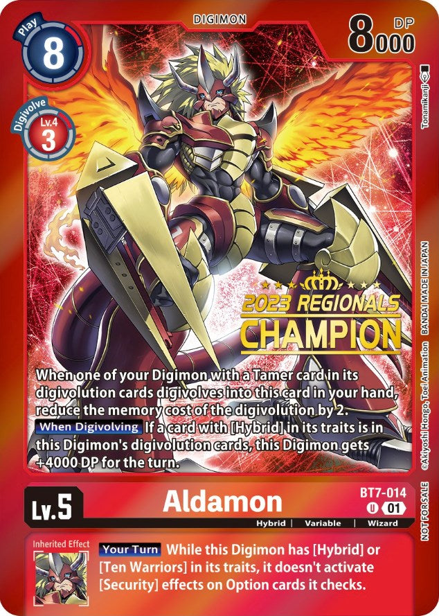 Aldamon [BT7-014] (2023 Regionals Champion) [Next Adventure Promos] | Tables and Towers