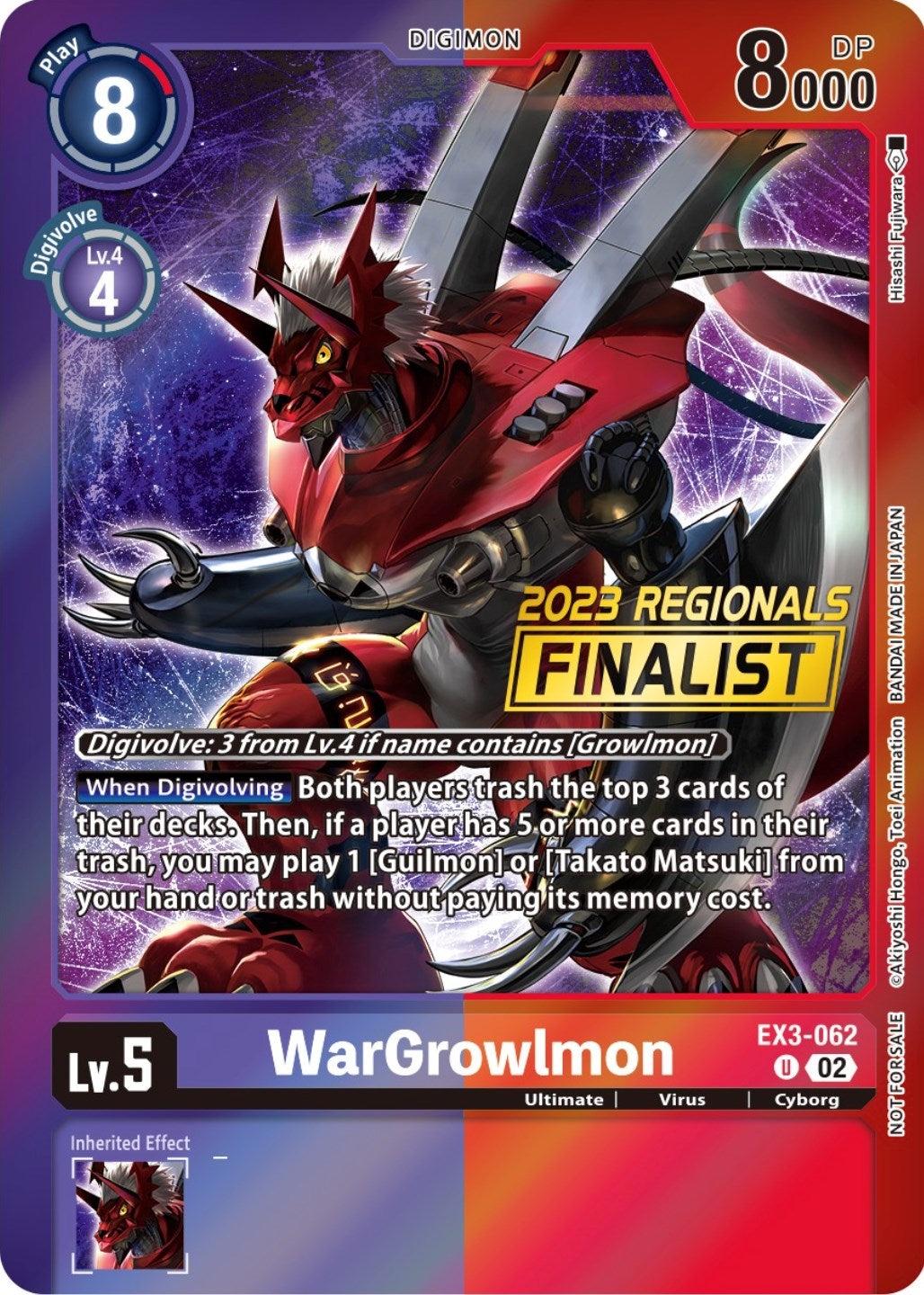 WarGrowlmon [EX3-062] (2023 Regionals Finalist) [Draconic Roar Promos] | Tables and Towers