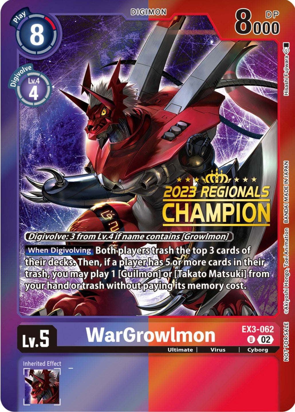 WarGrowlmon [EX3-062] (2023 Regionals Champion) [Draconic Roar Promos] | Tables and Towers