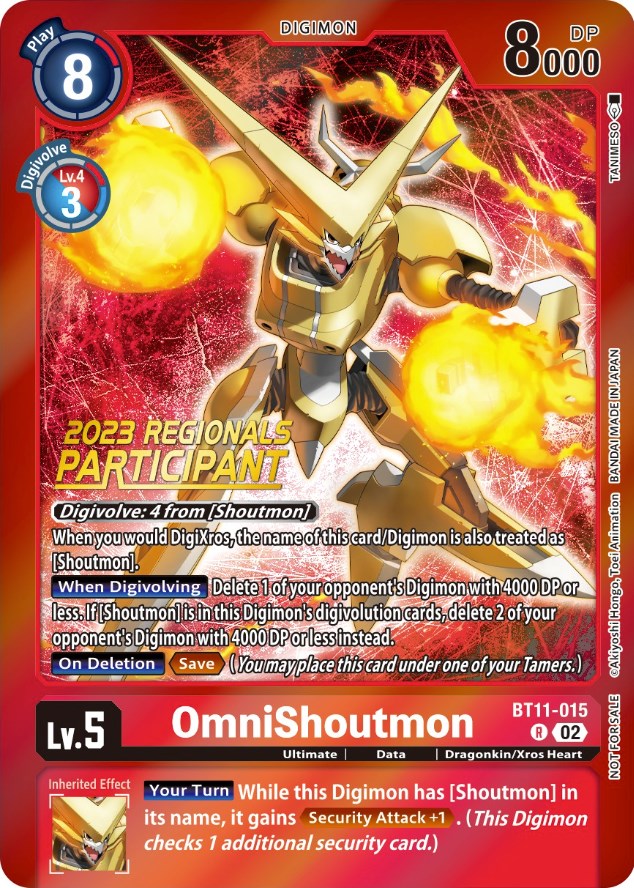 OmniShoutmon [BT11-015] (2023 Regionals Participant) [Dimensional Phase Promos] | Tables and Towers