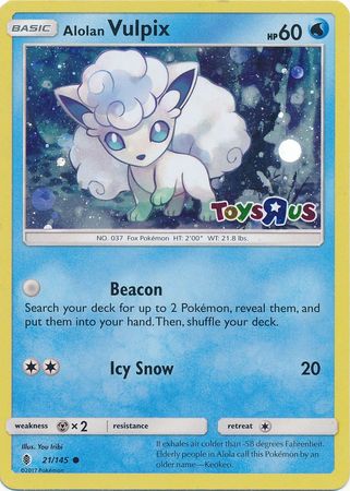 Alolan Vulpix (21/145) (Toys R Us Promo) [Sun & Moon: Guardians Rising] | Tables and Towers