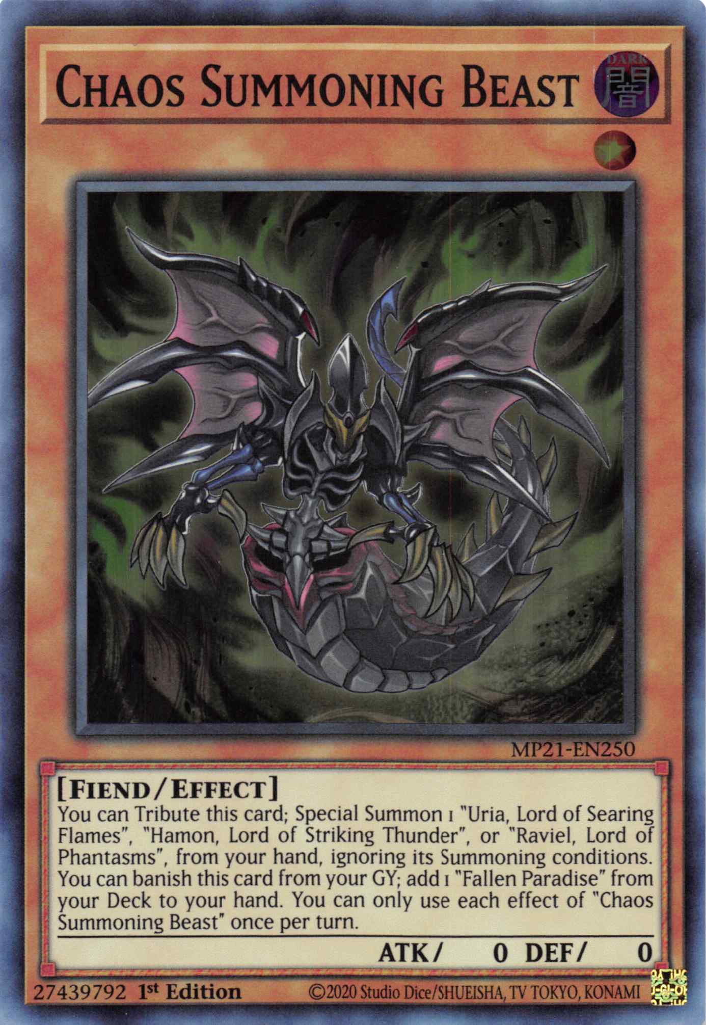 Chaos Summoning Beast [MP21-EN250] Super Rare | Tables and Towers