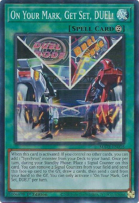 On Your Mark, Get Set, DUEL! [MAZE-EN016] Super Rare | Tables and Towers