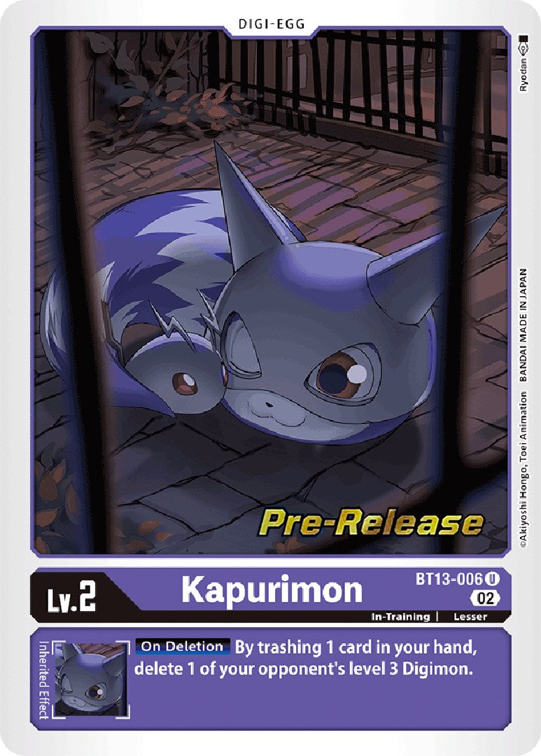 Kapurimon [BT13-006] [Versus Royal Knight Booster Pre-Release Cards] | Tables and Towers