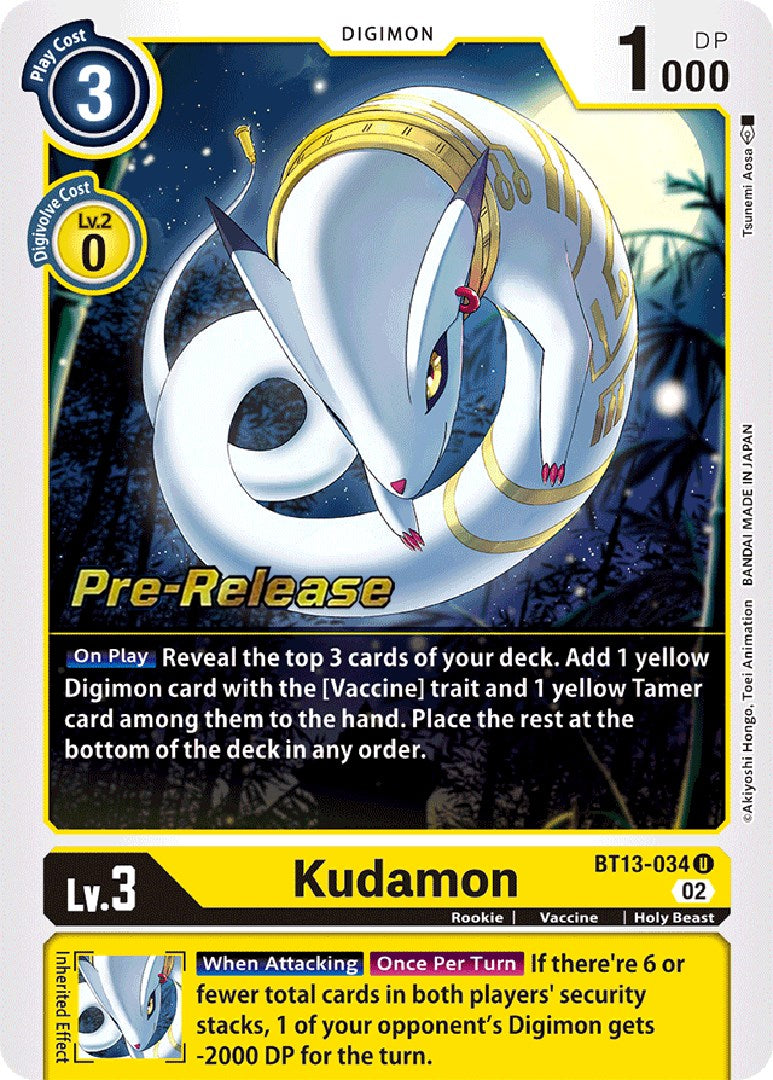 Kudamon [BT13-034] [Versus Royal Knight Booster Pre-Release Cards] | Tables and Towers