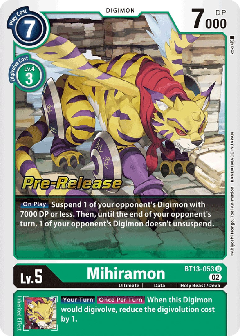 Mihiramon [BT13-053] [Versus Royal Knight Booster Pre-Release Cards] | Tables and Towers