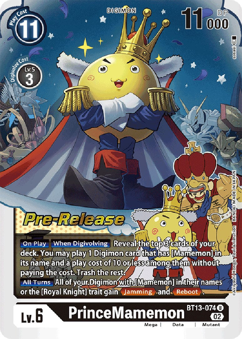 PrinceMamemon [BT13-074] [Versus Royal Knight Booster Pre-Release Cards] | Tables and Towers