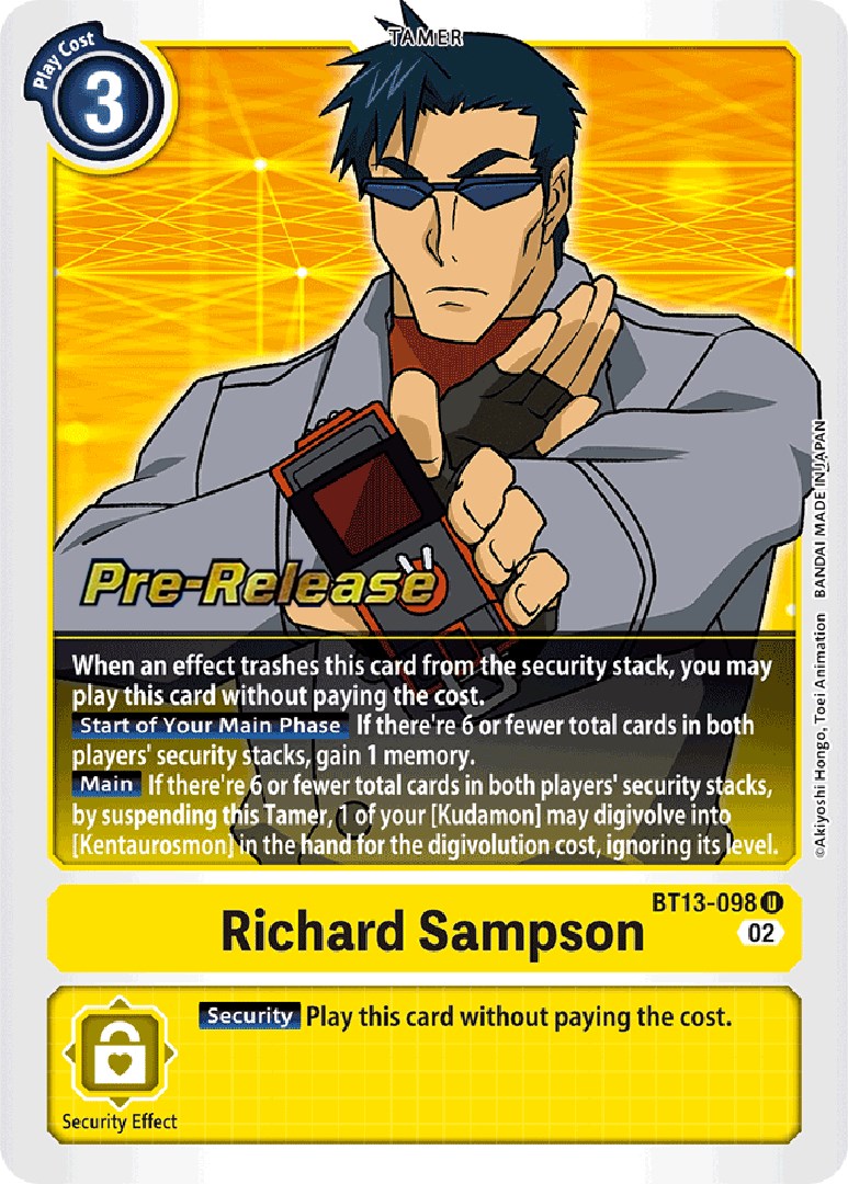 Richard Sampson [BT13-098] [Versus Royal Knight Booster Pre-Release Cards] | Tables and Towers