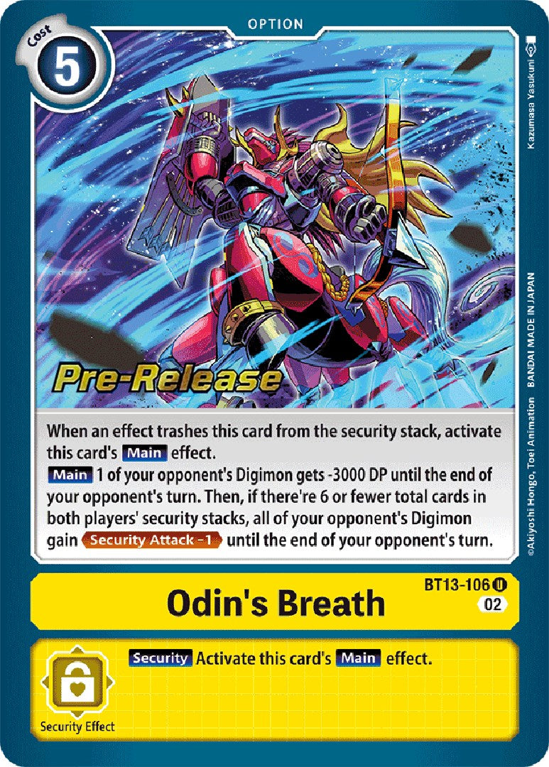 Odin's Breath [BT13-106] [Versus Royal Knight Booster Pre-Release Cards] | Tables and Towers