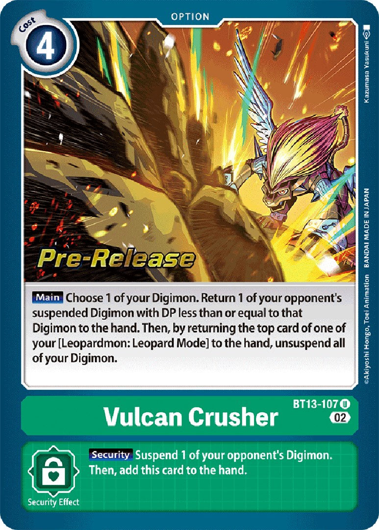 Vulcan Crusher [BT13-107] [Versus Royal Knight Booster Pre-Release Cards] | Tables and Towers