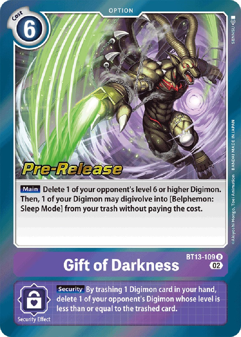 Gift of Darkness [BT13-109] [Versus Royal Knight Booster Pre-Release Cards] | Tables and Towers