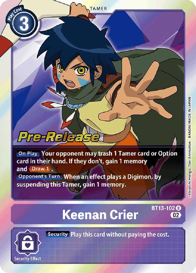 Keenan Crier [BT13-102] [Versus Royal Knight Booster Pre-Release Cards] | Tables and Towers