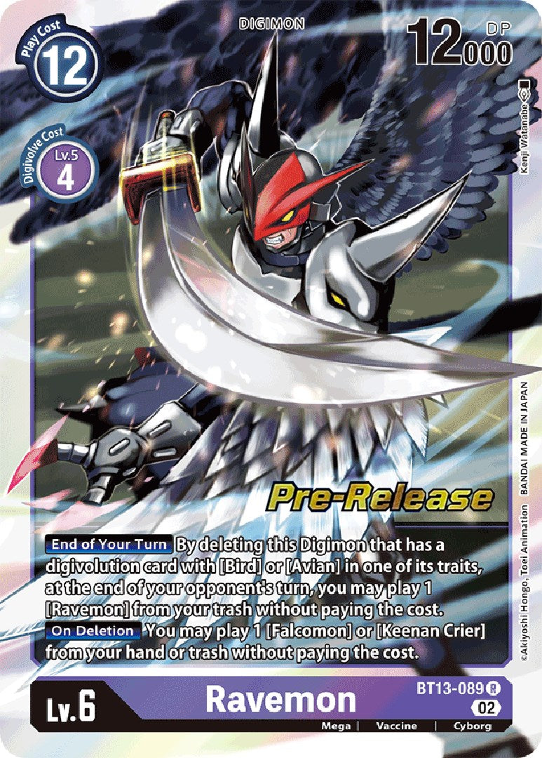 Ravemon [BT13-089] [Versus Royal Knight Booster Pre-Release Cards] | Tables and Towers