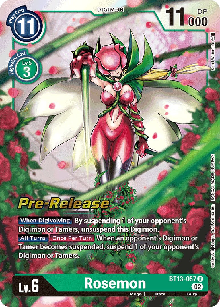 Rosemon [BT13-057] [Versus Royal Knight Booster Pre-Release Cards] | Tables and Towers