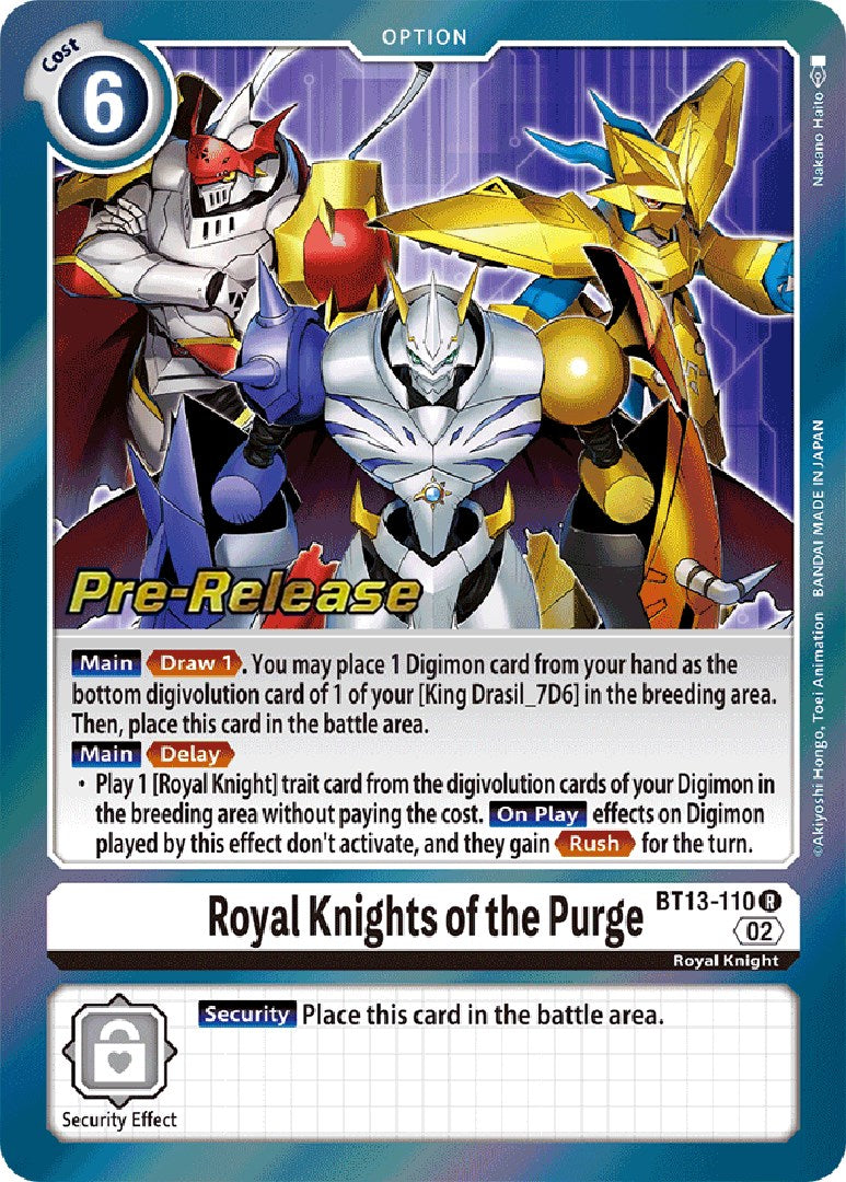 Royal Knights of the Purge [BT13-110] [Versus Royal Knight Booster Pre-Release Cards] | Tables and Towers