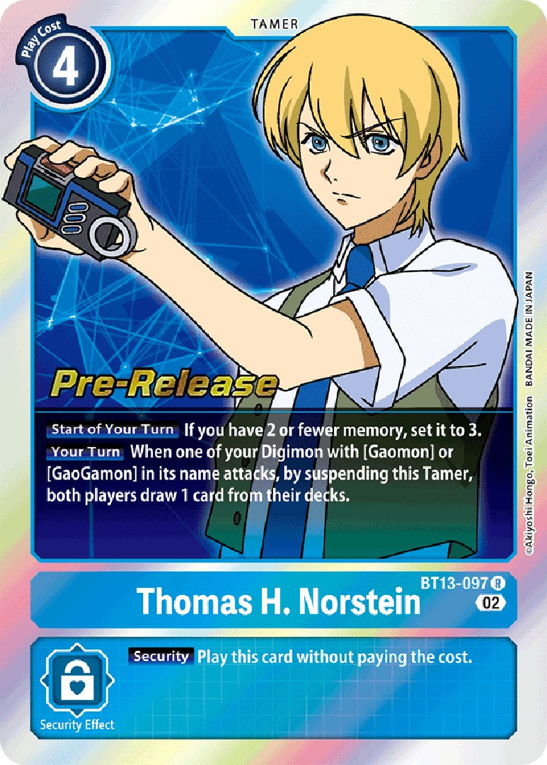 Thomas H. Norstein [BT13-097] [Versus Royal Knight Booster Pre-Release Cards] | Tables and Towers