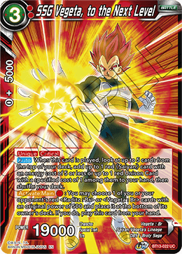 SSG Vegeta, to the Next Level (Uncommon) (BT13-022) [Supreme Rivalry] | Tables and Towers