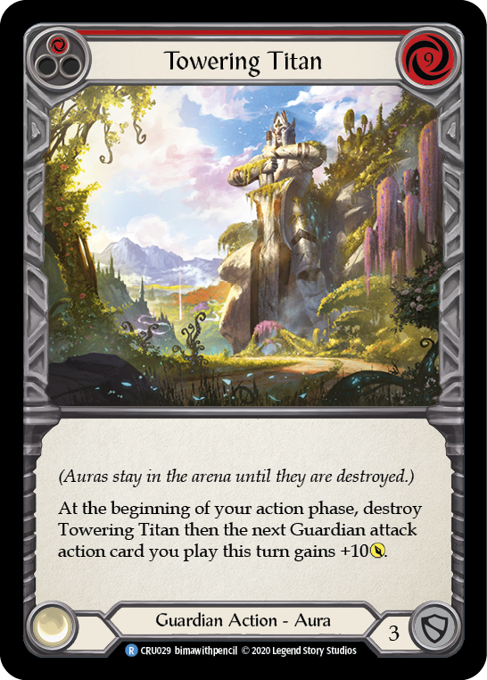 Towering Titan (Red) [CRU029] (Crucible of War)  1st Edition Rainbow Foil | Tables and Towers