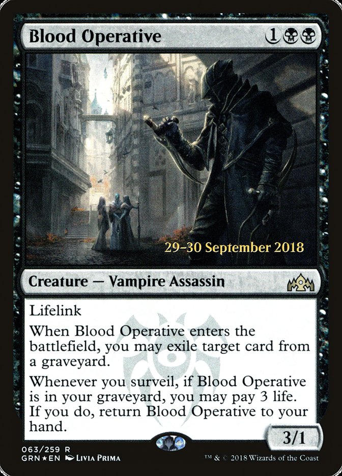 Blood Operative [Guilds of Ravnica Prerelease Promos] | Tables and Towers