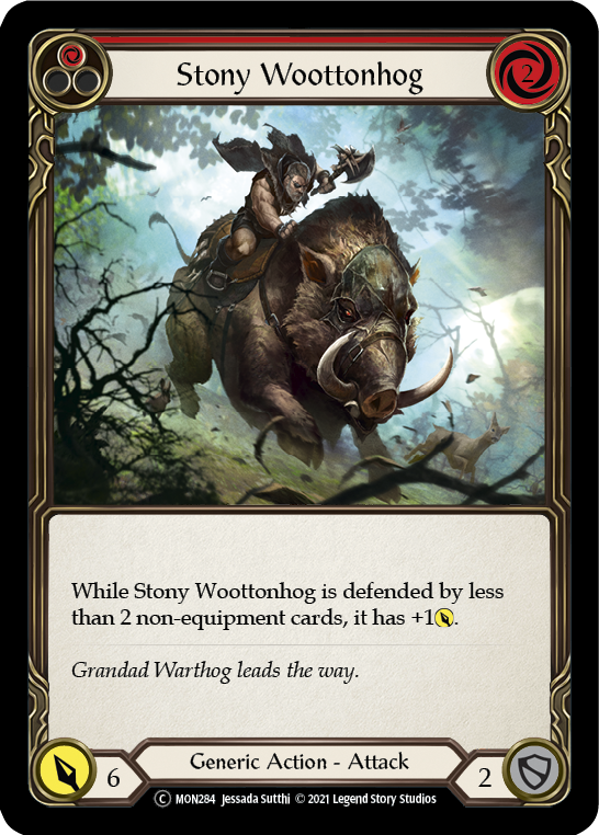Stony Woottonhog (Red) [U-MON284-RF] (Monarch Unlimited)  Unlimited Rainbow Foil | Tables and Towers