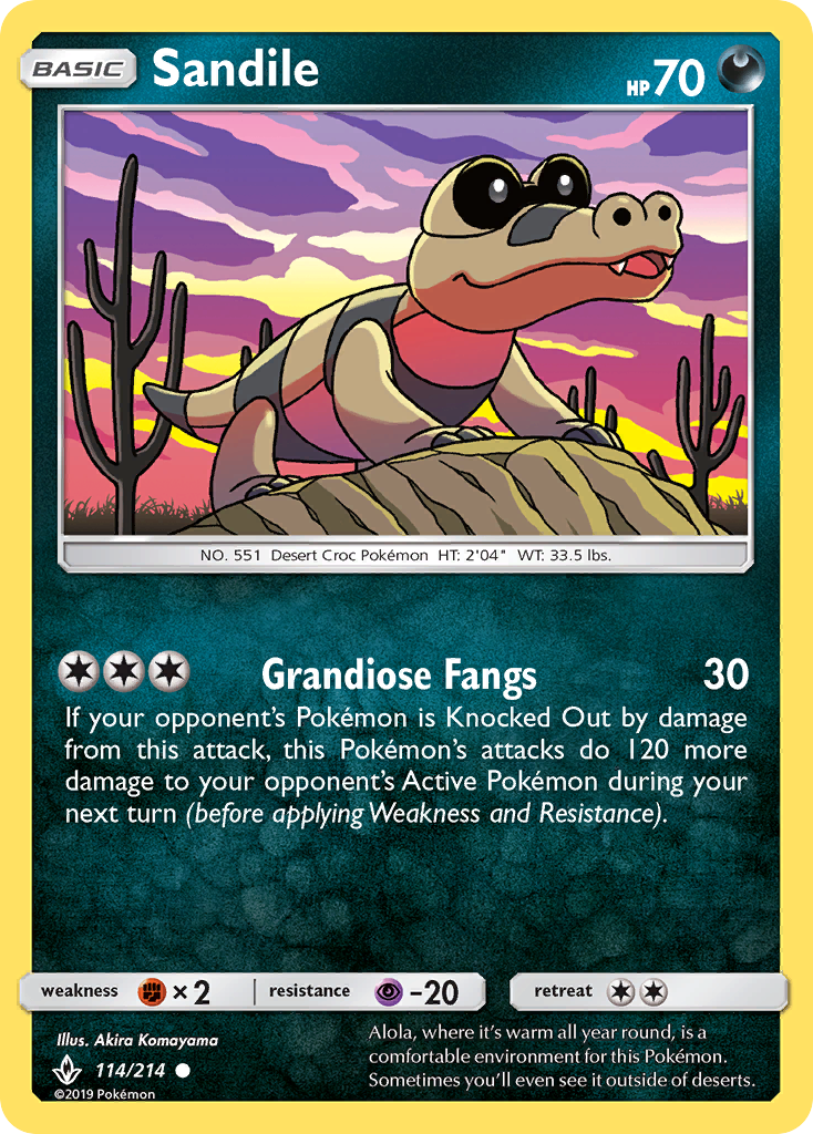 Sandile (114/214) [Sun & Moon: Unbroken Bonds] | Tables and Towers