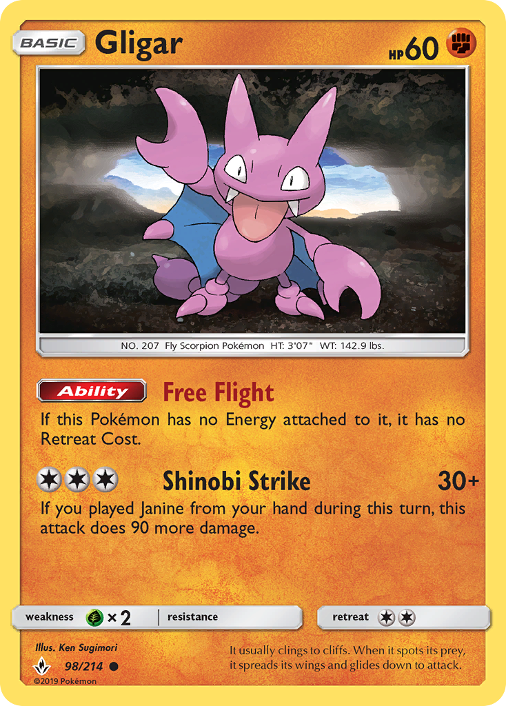 Gligar (98/214) [Sun & Moon: Unbroken Bonds] | Tables and Towers