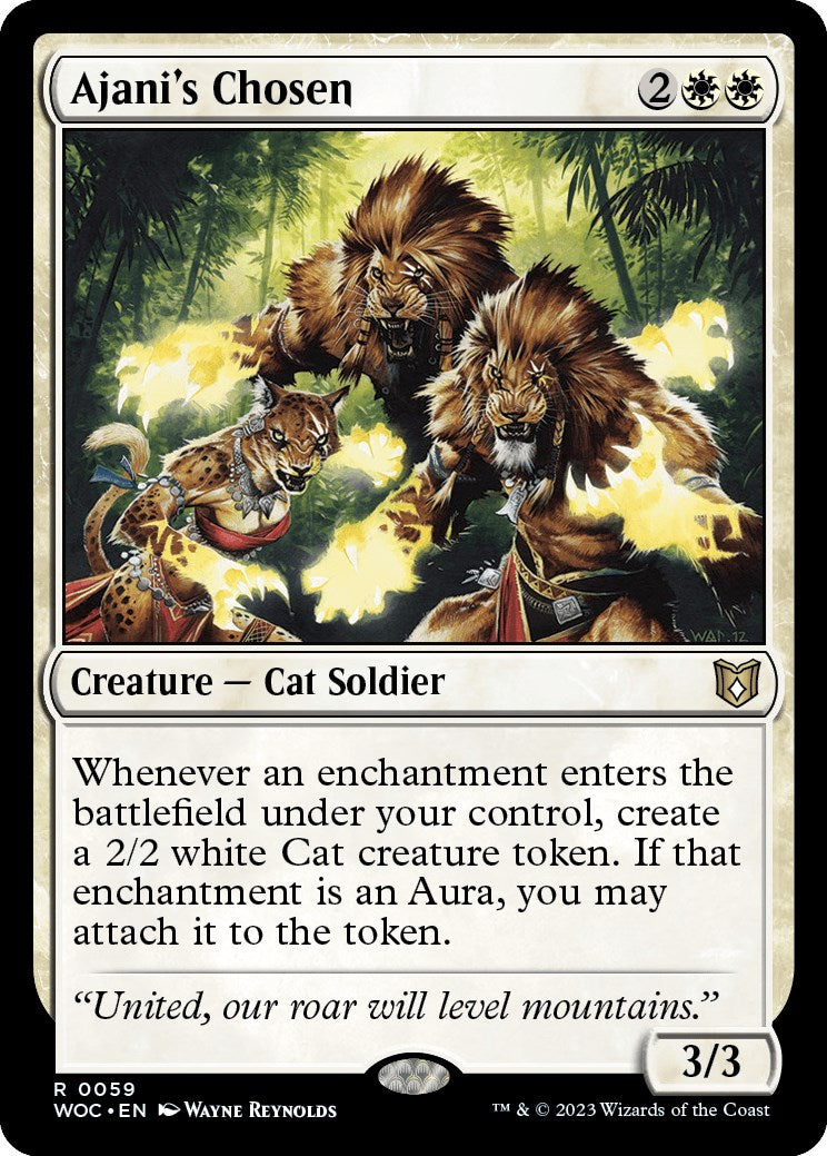 Ajani's Chosen [Wilds of Eldraine Commander] | Tables and Towers