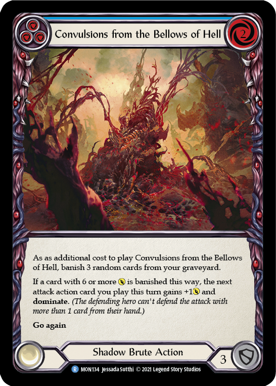 Convulsions from the Bellows of Hell (Blue) [MON134-RF] (Monarch)  1st Edition Rainbow Foil | Tables and Towers