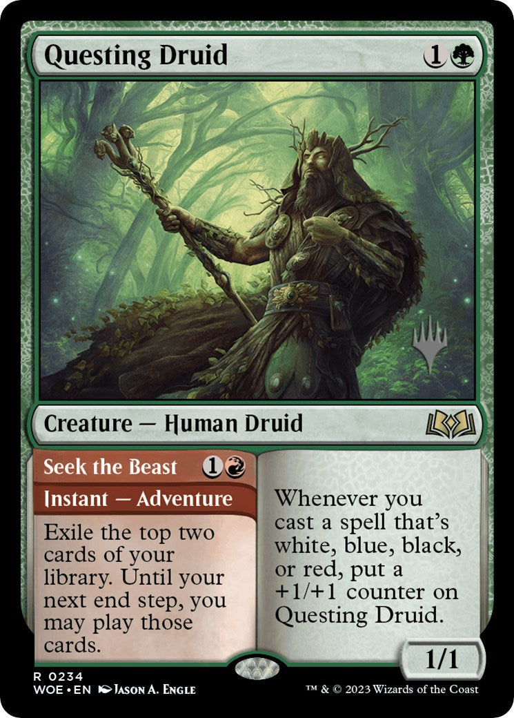 Questing Druid (Promo Pack) [Wilds of Eldraine Promos] | Tables and Towers