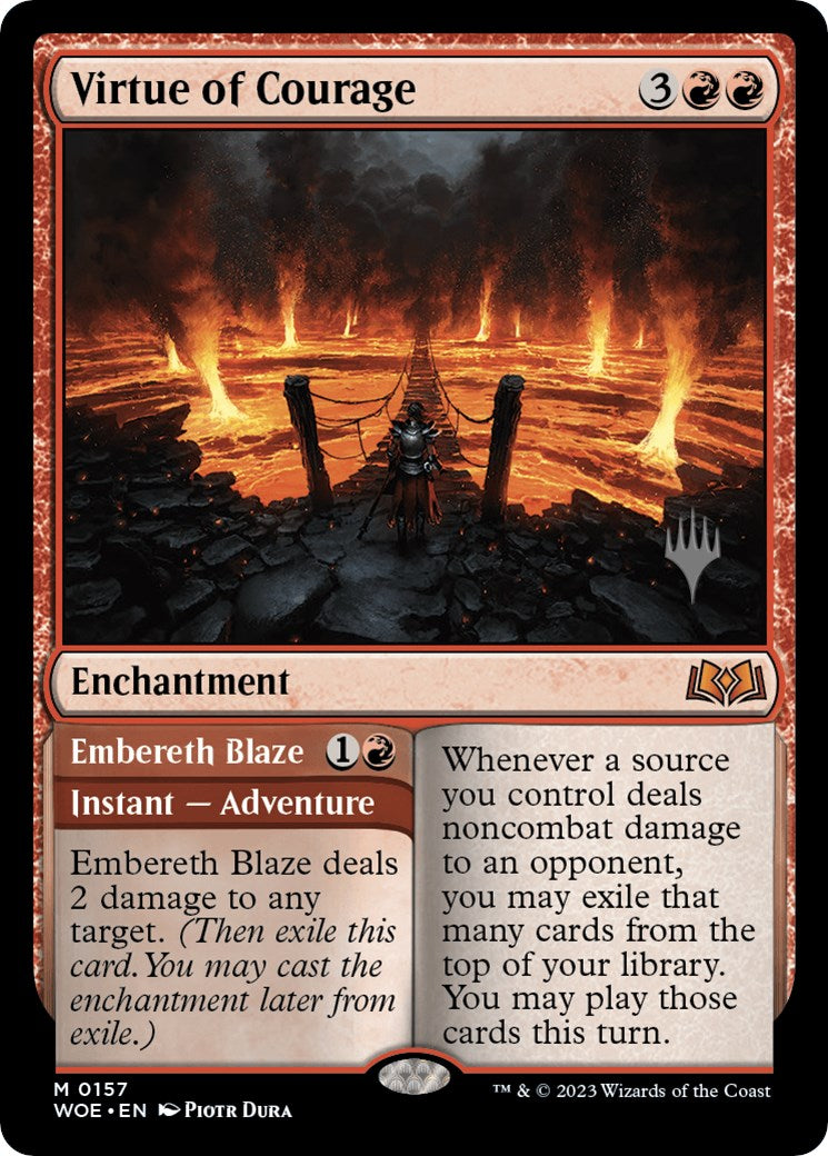 Virtue of Courage //Embereth Blaze (Promo Pack) [Wilds of Eldraine Promos] | Tables and Towers