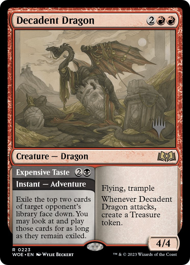 Decadent Dragon // Expensive Taste (Promo Pack) [Wilds of Eldraine Promos] | Tables and Towers